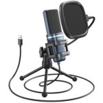 TONOR USB Gaming Microphone, Computer Condenser PC Mic with Tripod Stand & Pop for Streaming, Podcasting, Vocal Recording, Compatible with iMac PC Laptop Desktop Windows Computer, TC-777
