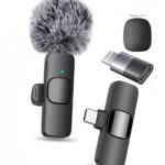 K8 2in1 Wireless Microphone, Digital Mini Portable Recording Clip Mic with Receiver for All Type-C Mobile Phones Camera Laptop for Vlogging YouTube Online Class, Zoom Call