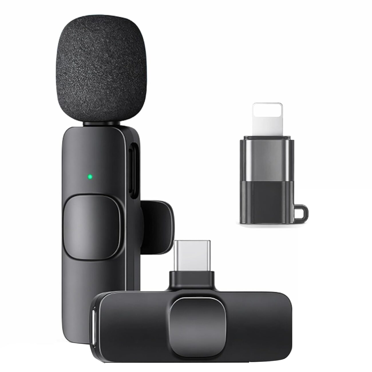Kratos KMW01 Wireless Mic, Mic Wireless for YouTube & Video Recording, Mic with 3-Level Noise Reduction, LED Indicator, Type-C and for iPhone Plug & Play Connectors, Single Channel Microphone