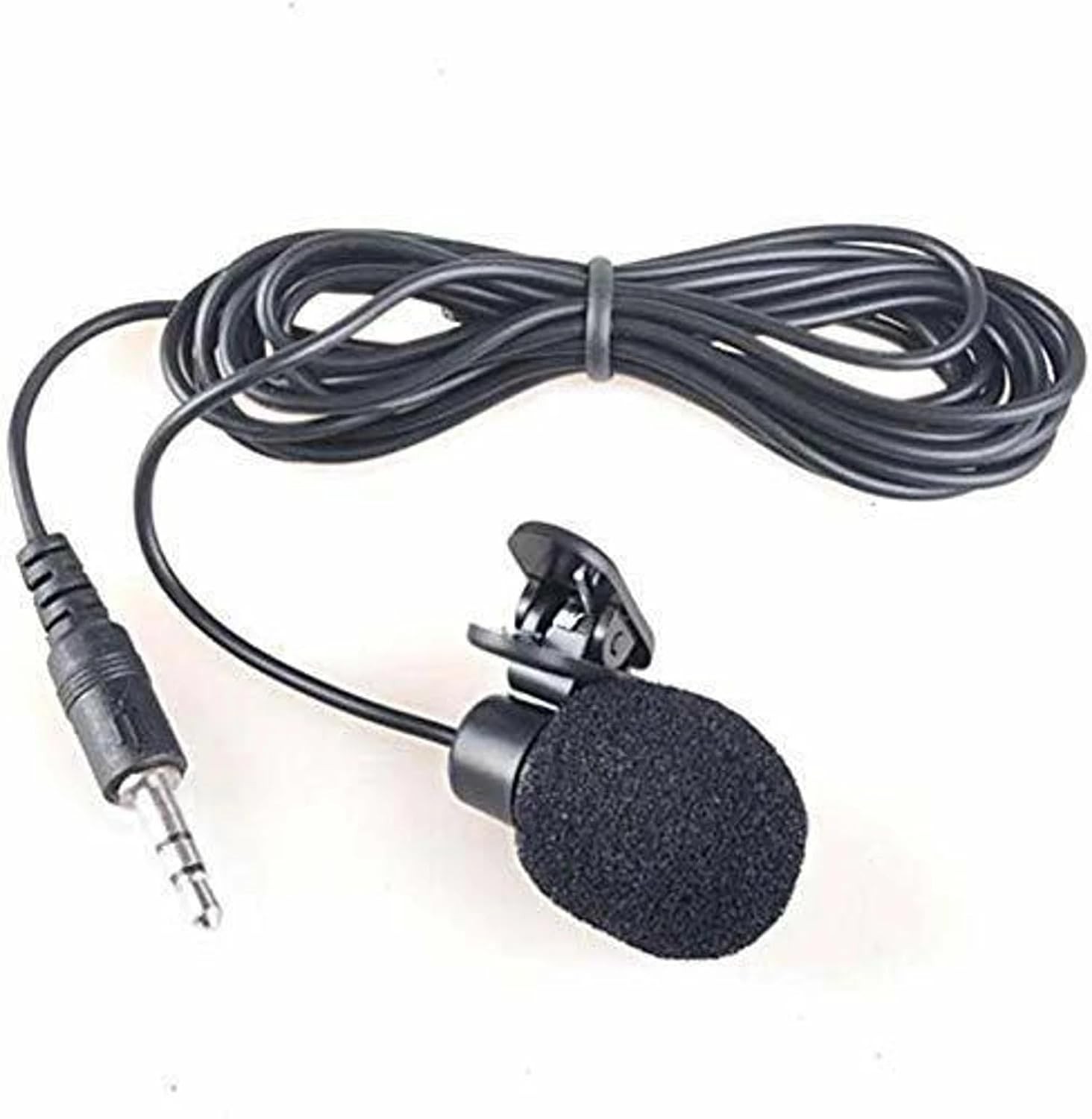 3.5mm Clip-on Collar Microphone for Voice Recording | Wired Lapel Mic with 3.5mm Jack for DSLR Camera, Mobile, Laptop, YouTube, Podcast, Online Classes & Interviews