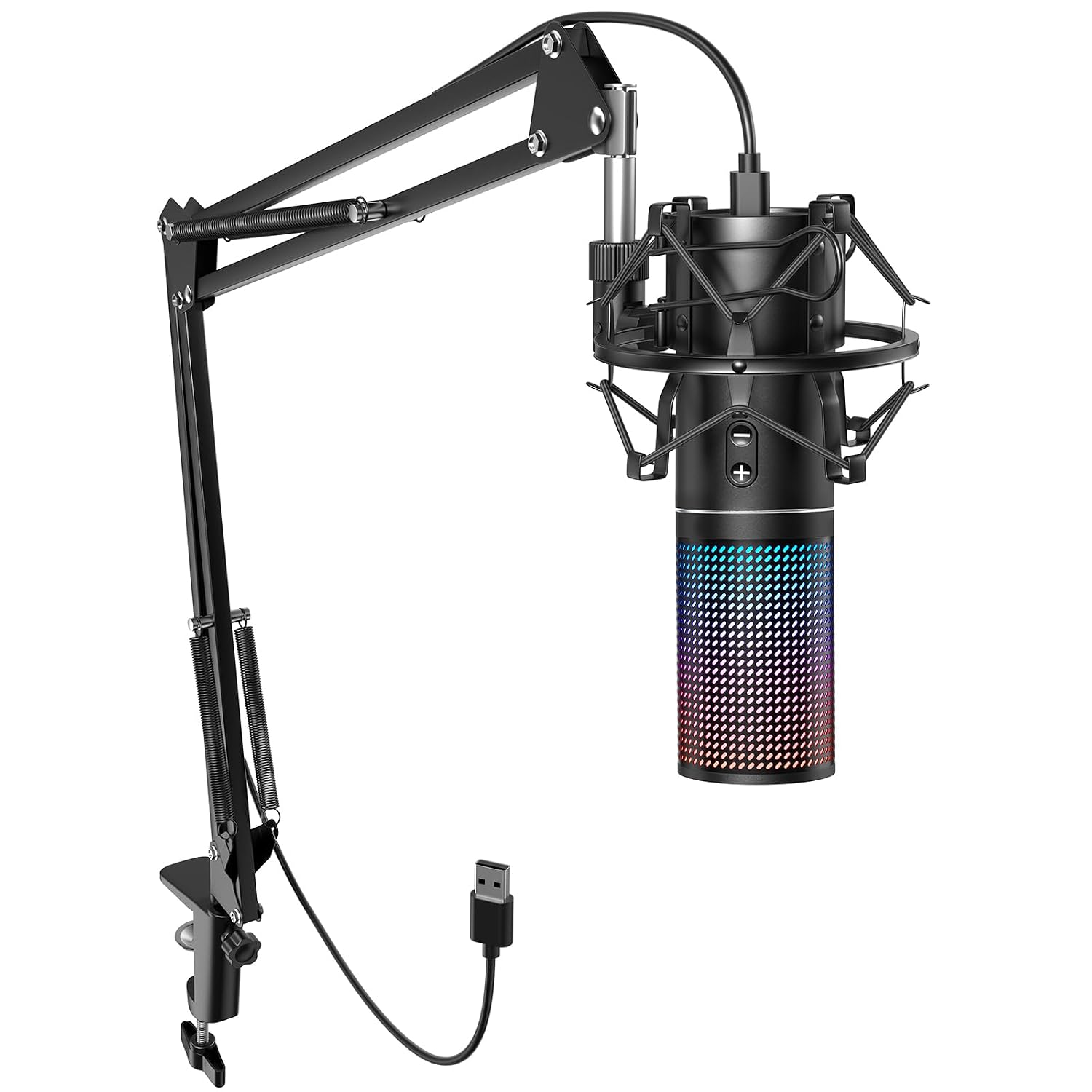 TONOR USB Podcast Microphone, Gaming PC Studio Streaming Mic Kit for Gamer, Recording Condenser Equipment Cardioid Microfono for Singing, YouTube, 200 cm/78inch Cable, with Adjustable Arm Stand, Q9S
