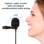 ESSELKAY Dynamic Lapel Collar Mic Voice Recording Filter Microphone for Singing Microphone Wired 3.5mm Plug Guide Lecture YouTube Smartphones, Black