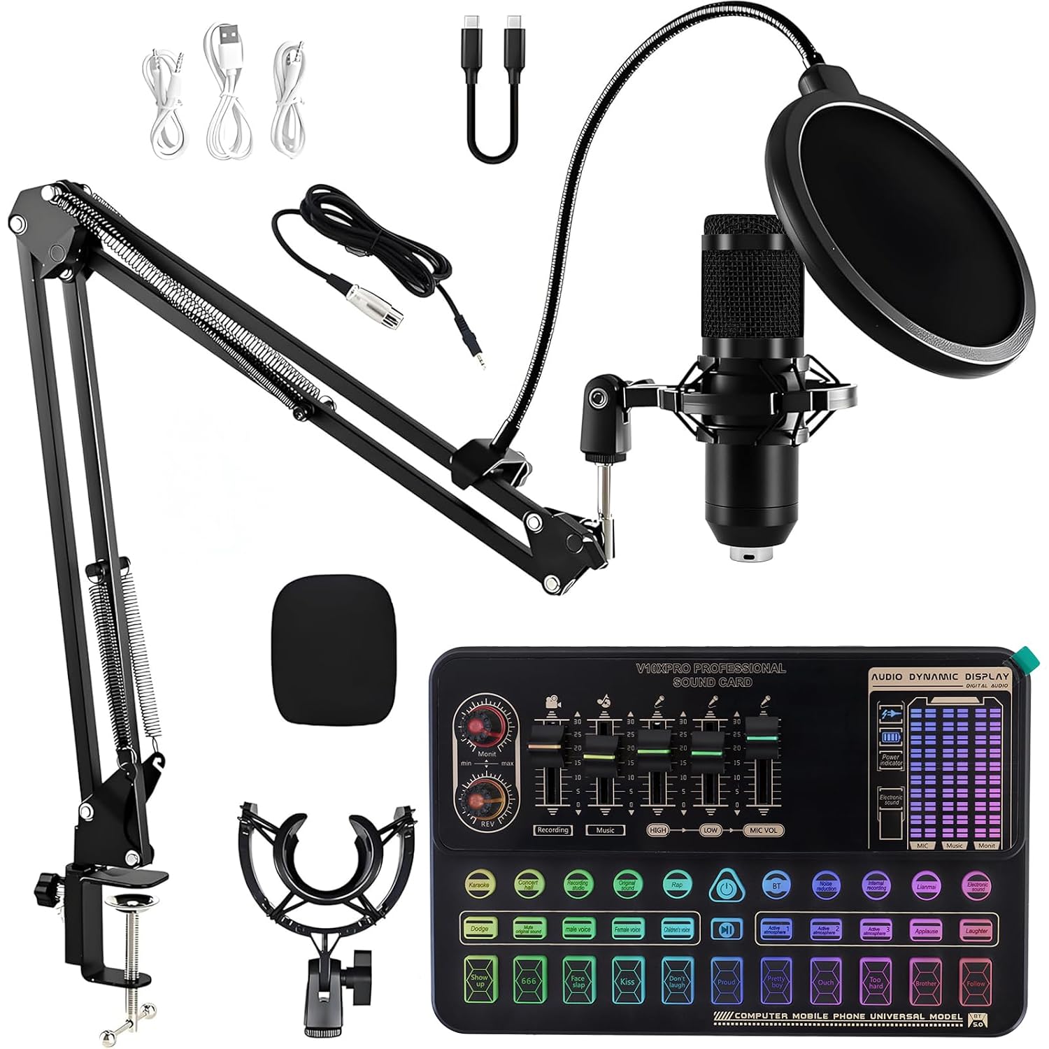 Also GO Podcast Equipment Bundle, V10XPRO Audio Mixer with Voice Changer