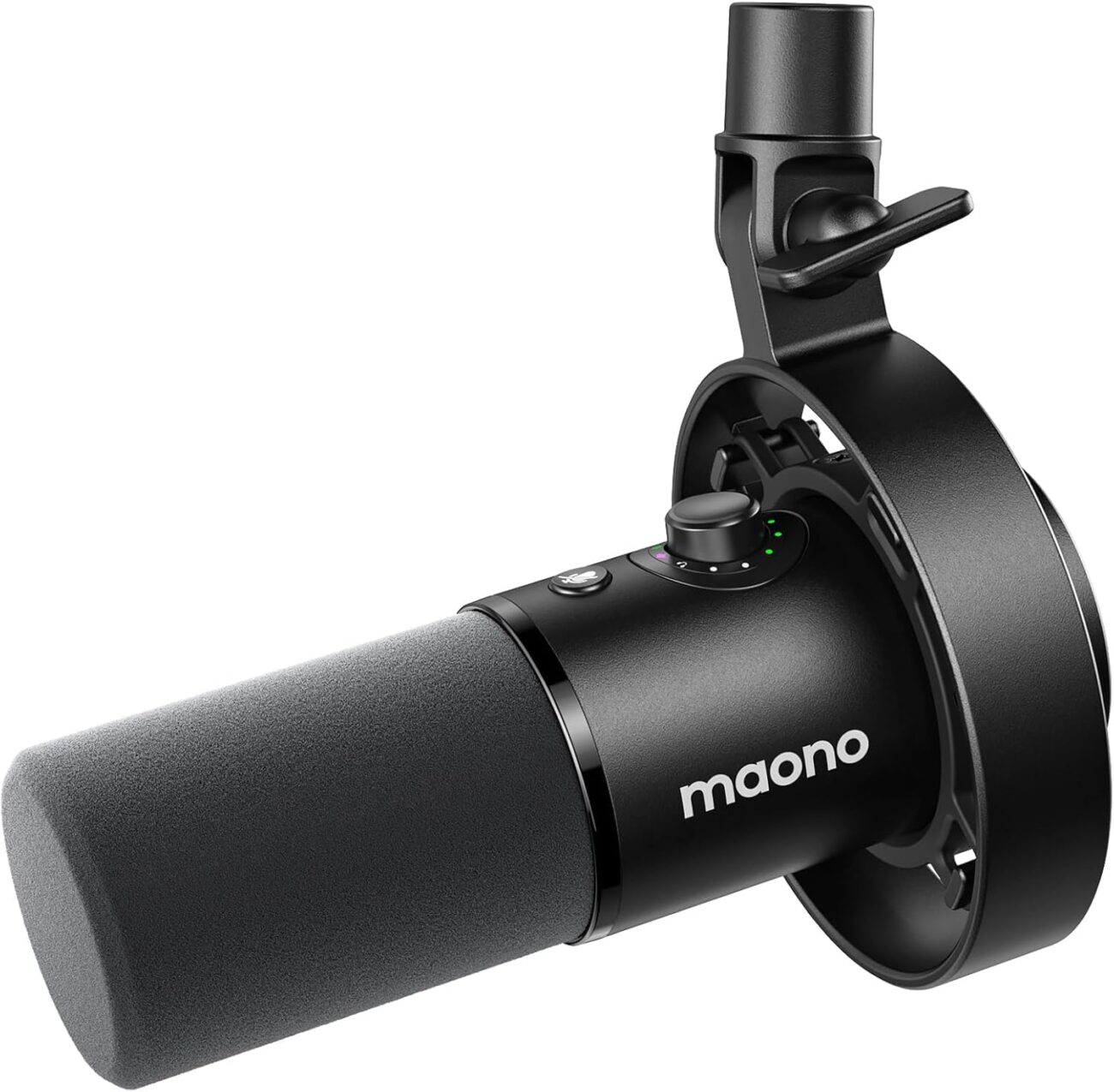 MAONO Podcast Dynamic Microphone-XLR USB Recording Mic: for Vocal Recording, Content Creation, Home Studio, Voiceover, with 192kHz/24bit, Noise Reduction, Mic Gain, Monitoring, Mute (PD300X) Black