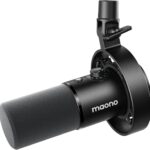 MAONO Podcast Dynamic Microphone-XLR USB Recording Mic: for Vocal Recording, Content Creation, Home Studio, Voiceover, with 192kHz/24bit, Noise Reduction, Mic Gain, Monitoring, Mute (PD300X) Black